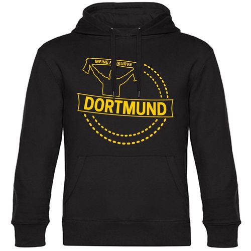 4068859189280 - multifanshop® Kapuzen Sweatshirt - Dortmund - Meine Fankurve - Druck gelb - Hoodie