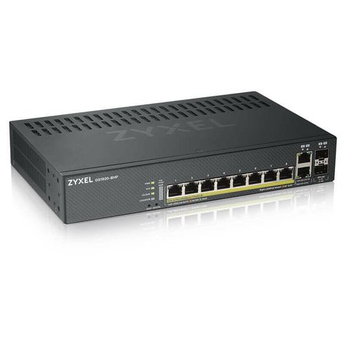 4718937602230 - GS1920-8HPv2 - Switch - Smart - 8 x 10 100 1000 (PoE+) + 2 x Kombi-Gigabit-SFP - Desktop wandmontierbar - PoE+ (130 W)