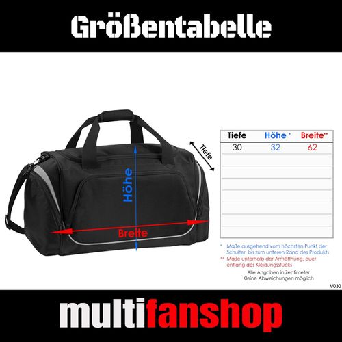 4068859133467 - multifanshop Sporttasche - Bayern - Meine Fankurve - Druck weiß - Tasche