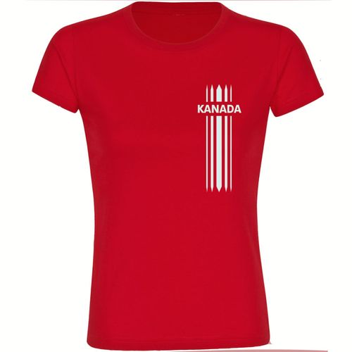 4068859235796 - multifanshop Damen T-Shirt - Kanada - Streifen - Druck weiß - Frauen 4068859235796 - multifanshop Damen T-Shirt - Kanada - Streifen - Druck weiß - Frauen