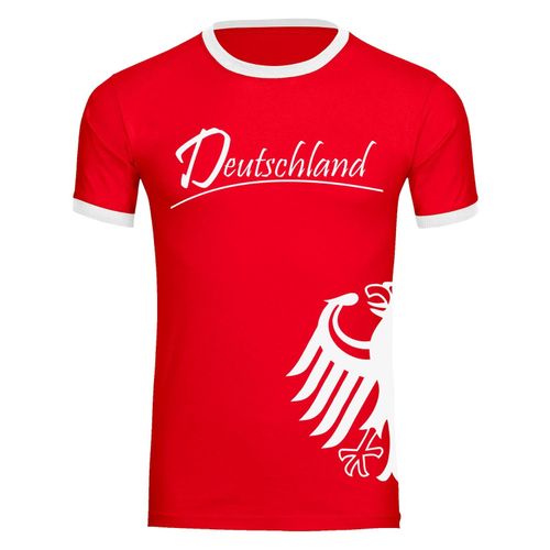 4068859268336 - multifanshop Kontrast T-Shirt - Deutschland - Adler seitlich - Druck weiß - Männer 4068859268336 - multifanshop Kontrast T-Shirt - Deutschland - Adler seitlich - Druck weiß - Männer