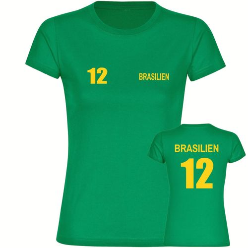 4068859286095 - multifanshop Damen T-Shirt - Brasilien - Trikot Nummer 12 - Druck gelb - Frauen 4068859286095 - multifanshop Damen T-Shirt - Brasilien - Trikot Nummer 12 - Druck gelb - Frauen