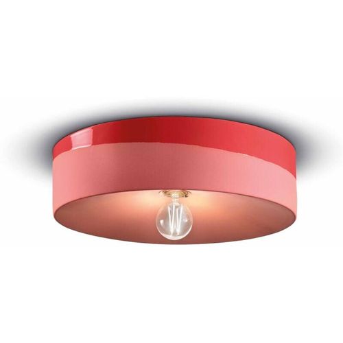 4255596709226 - Licht-erlebnisse - Deckenleuchte Keramik rund d 40 cm Koralle E27 Retro Design Keramiklampe