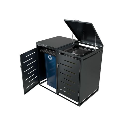 4262437182780 - Mülltonnenbox Arel 2er - Metall Gartenbox für Mülltonnen - Aufbewahrungsbox Anthrazit