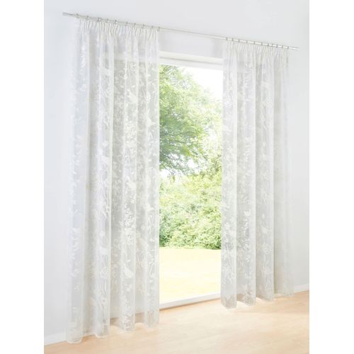 6933897906572 - Gardine HEINE HOME Gr 1 weiß (sanftes weiß) Gardinen 145cm Universalzugband Ösen 140cm Polyester Leinen Viskose B140cm H145cm