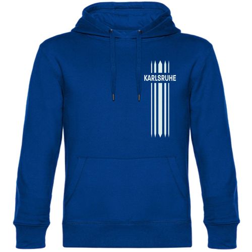 4068859048136 - multifanshop Kapuzen Sweatshirt - Karlsruhe - Streifen - Druck weiß - Hoodie