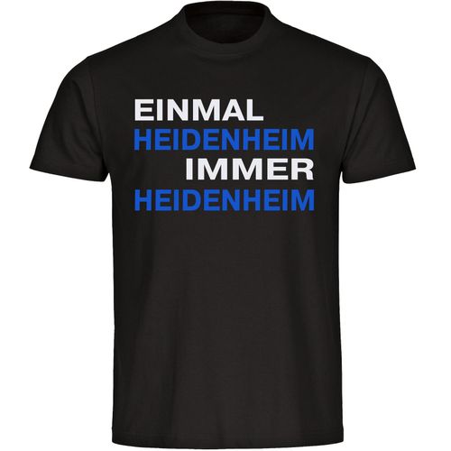 4068859144562 - multifanshop Herren T-Shirt - Heidenheim - Einmal Immer - Druck rot - Männer 4068859144562 - multifanshop Herren T-Shirt - Heidenheim - Einmal Immer - Druck rot - Männer