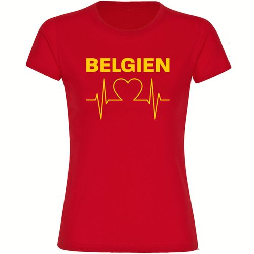 4068859291693 - multifanshop Damen T-Shirt - Belgien - Herzschlag - Druck gelb - Frauen 4068859291693 - multifanshop Damen T-Shirt - Belgien - Herzschlag - Druck gelb - Frauen