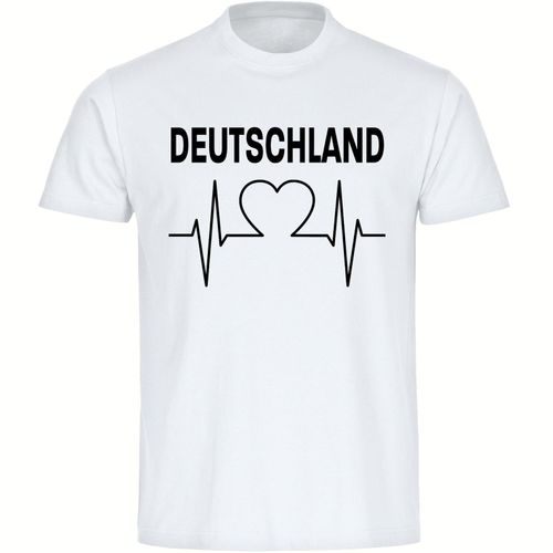 4068859249052 - multifanshop Herren T-Shirt - Deutschland - Herzschlag - Druck schwarz - Männer