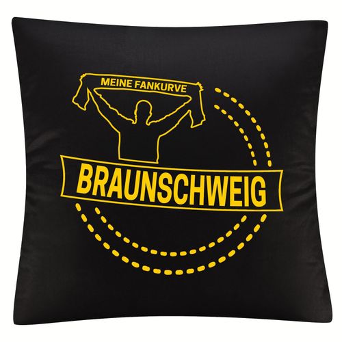 4068859204099 - multifanshop Kissenbezug - Braunschweig - Meine Fankurve - Druck gelb - Kissen