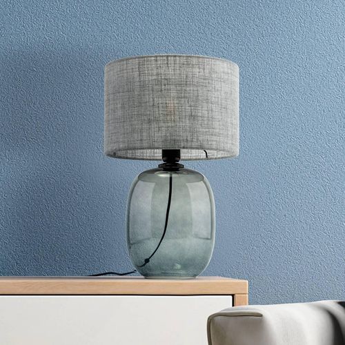 5901780559878 - Tischlampe Melody Höhe 48 cm Glas rauchgrau Textil grafit