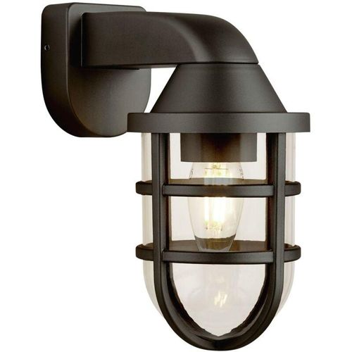 4255596670540 - Licht-erlebnisse - Außenwandleuchte E27 IP44 h 21 cm Schwarz Maritim Außenwandlampe