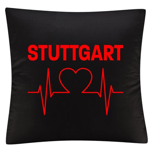 4068859118440 - multifanshop Kissenbezug - Stuttgart - Herzschlag - Druck rot - Kissen 4068859118440 - multifanshop Kissenbezug - Stuttgart - Herzschlag - Druck rot - Kissen