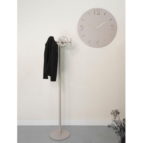 8712077110743 - Uhr SPINDER DESIGN grau (silky taupe) Wanduhren Ø 80cm B H T 80cm x 80cm x 3cm Quarzuhr 12 Ziffern Champagnerfarbene Hände B80cm H80cm T3cm