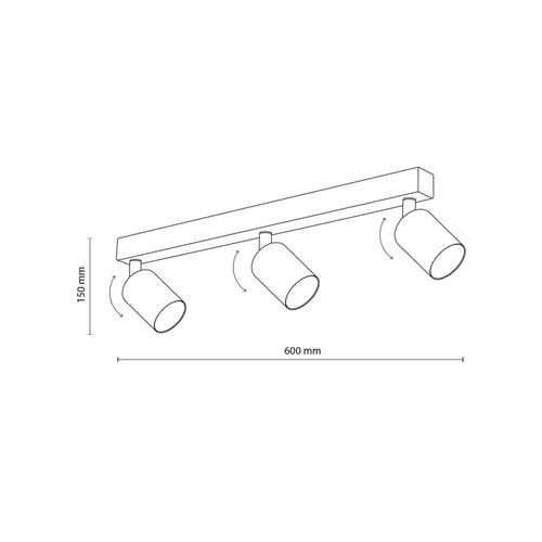 5901780561819 - Deckenspot Top justierbar braun dreiflammig linear