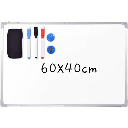 0728370750119 - Goplus - Whiteboard Testsieger beschreibbar Magnettafel Magnetwand mit Aluminium-Rahmen und Stiftablageweiss 60 x 40 cm