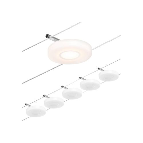 4000870944264 - CorDuo LED Seilsystem DiscLED Basisset 5x200lm 5x45W 3000K 230 12V Chrom matt Chrom