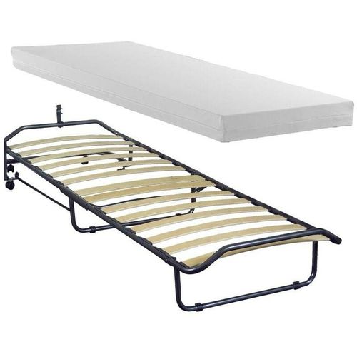 0784196610495 - Veriaffariit - Klappbares Kinderbett mit Matratze 80X190 cm für Nachttisch - retepiegh