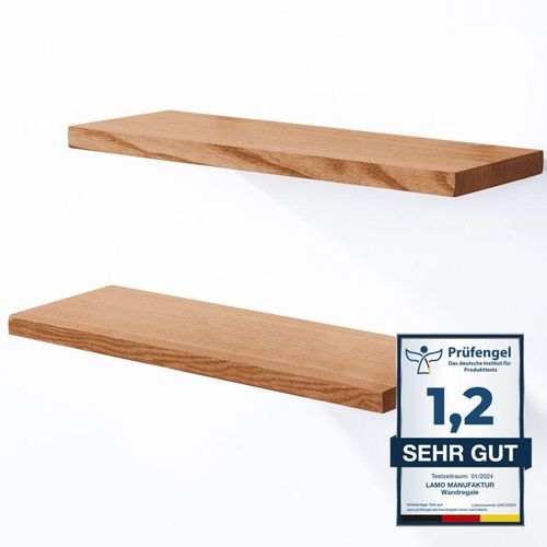 4064755205710 - 2 Stück Wandregal aus Holz mit unsichtbarer Befestigung 2x 42cm Wandregal aus 100 % echtem Holz Hängeregal für Wohnzimmer Schlafzimmer Wandregale