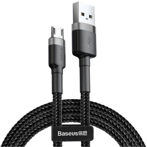 6953156280366 - Tresice France - Baseus Cafule Cable strapazierfähiges Nylonkabel usb   Micro usb 15A 2M schwarz-grau (CAMKLF-CG1)