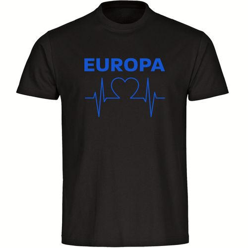 4068859302382 - multifanshop Herren T-Shirt - Europa - Herzschlag - Druck blau - Männer 4068859302382 - multifanshop Herren T-Shirt - Europa - Herzschlag - Druck blau - Männer