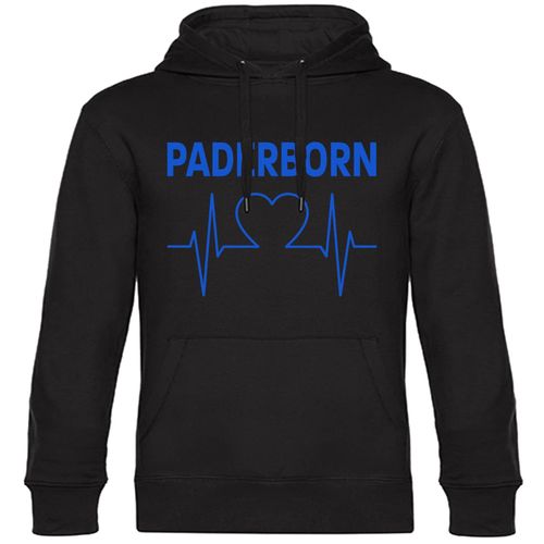 4068859041533 - multifanshop Kapuzen Sweatshirt - Paderborn - Herzschlag - Druck blau - Hoodie