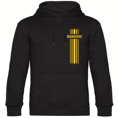 4068859202736 - multifanshop Kapuzen Sweatshirt - Braunschweig - Streifen - Druck gelb - Hoodie