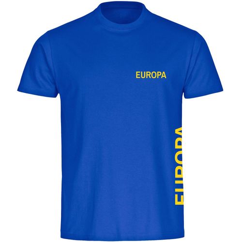 4068859301590 - multifanshop Herren T-Shirt - Europa - Brust & Seite - Druck gelb - Männer 4068859301590 - multifanshop Herren T-Shirt - Europa - Brust & Seite - Druck gelb - Männer