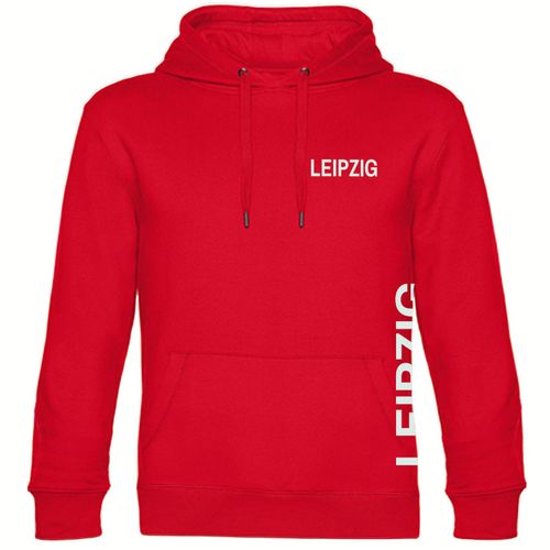 4068859082086 - multifanshop Kapuzen Sweatshirt - Leipzig - Brust & Seite - Druck weiß - Hoodie