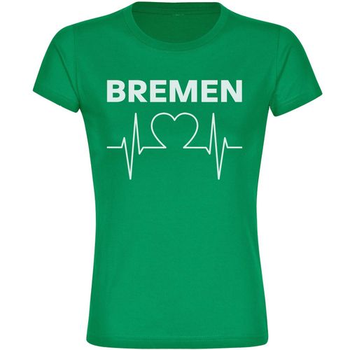 4068859171971 - multifanshop Damen T-Shirt - Bremen - Herzschlag - Druck weiß - Frauen 4068859171971 - multifanshop Damen T-Shirt - Bremen - Herzschlag - Druck weiß - Frauen