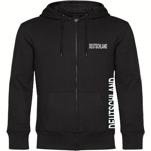 4068859269883 - multifanshop Kapuzen Sweatshirt Jacke - Deutschland - Brust & Seite - Druck weiß - Sweat