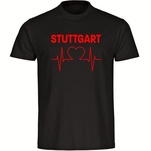 4068859117658 - multifanshop Kinder T-Shirt - Stuttgart - Herzschlag - Druck rot - Kind