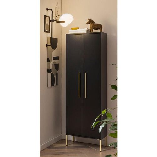 4066075063698 - Lomadox - Badschrank SARAY-80 in schwarz b h t 46 155 30 cm - schwarz