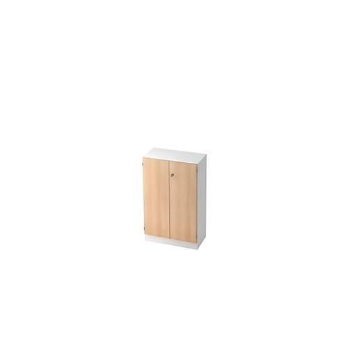 4032062165973 - HAMMERBACHER Aktenschrank Haziender V6550 W E SG weiß eiche 2 Fachböden 800 x 420 x 1270 cm