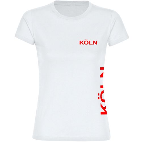 4068859080228 - multifanshop Damen T-Shirt - Köln - Brust & Seite - Druck rot - Frauen 4068859080228 - multifanshop Damen T-Shirt - Köln - Brust & Seite - Druck rot - Frauen