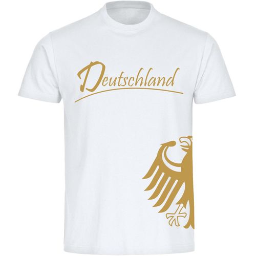 4068859250782 - multifanshop Herren T-Shirt - Deutschland - Adler seitlich Gold - Druck gold metallic - Männer 4068859250782 - multifanshop Herren T-Shirt - Deutschland - Adler seitlich Gold - Druck gold metallic - Männer