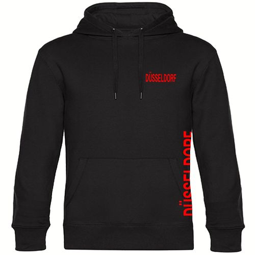 4068859074623 - multifanshop Kapuzen Sweatshirt - Düsseldorf - Brust & Seite - Druck rot - Hoodie