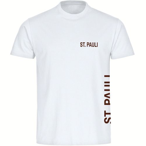 4068859190910 - multifanshop Herren T-Shirt - St Pauli - Brust & Seite - Druck braun - Männer