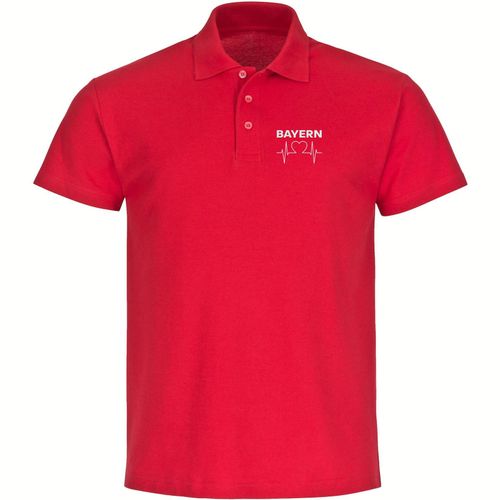 4068859103019 - multifanshop Poloshirt - Bayern - Herzschlag - Druck weiß - Polo 4068859103019 - multifanshop Poloshirt - Bayern - Herzschlag - Druck weiß - Polo
