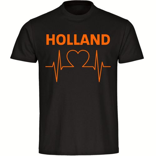 4068859453183 - multifanshop Kinder T-Shirt - Holland - Herzschlag - Druck orange - Kind