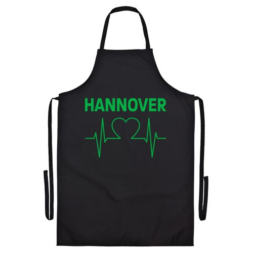 4068859173470 - multifanshop Grillschürze - Hannover - Herzschlag - Druck grün - Schürze 4068859173470 - multifanshop Grillschürze - Hannover - Herzschlag - Druck grün - Schürze