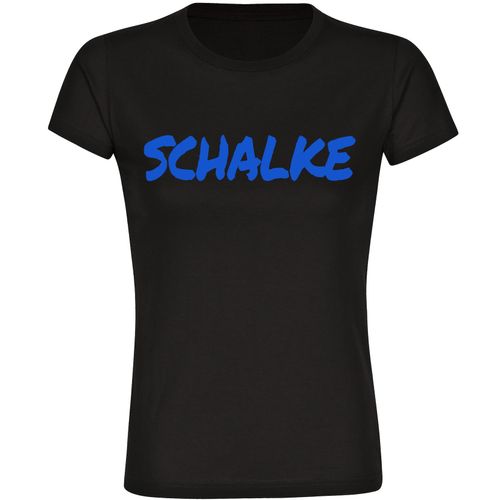 4068859387617 - multifanshop Damen T-Shirt - Schalke - Textmarker - Druck blau - Frauen