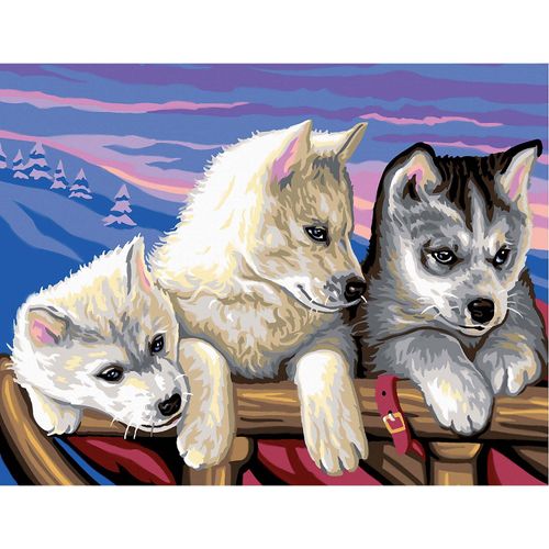 5013634010364 - Malen nach Zahlen mit Acrylfarben Huskies 38 x 29 cm