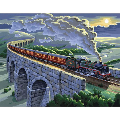 5013634004288 - Malen nach Zahlen mit Acrylfarben Eisenbahn 39 x 30 cm