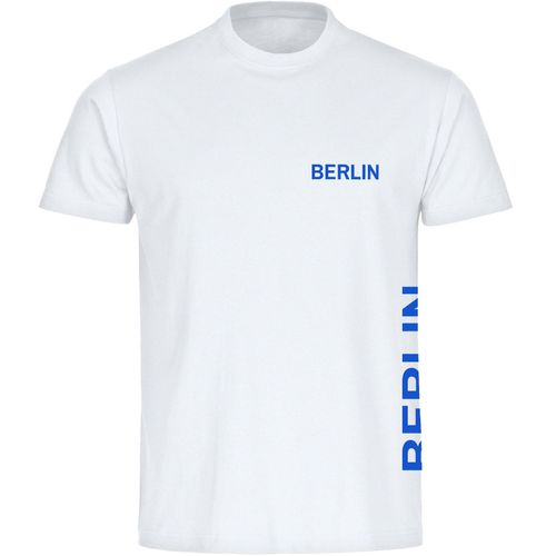 4068859013035 - multifanshop Herren T-Shirt - Berlin blau - Brust & Seite - Druck blau - Männer