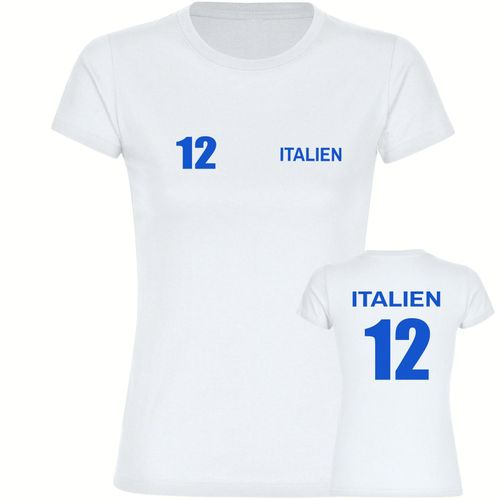 4068859416539 - multifanshop Damen T-Shirt - Italien - Trikot Nummer 12 - Druck blau - Frauen 4068859416539 - multifanshop Damen T-Shirt - Italien - Trikot Nummer 12 - Druck blau - Frauen