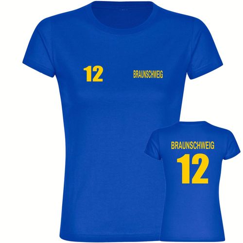4068859199456 - multifanshop Damen T-Shirt - Braunschweig - Trikot Nummer 12 - Druck gelb - Frauen 4068859199456 - multifanshop Damen T-Shirt - Braunschweig - Trikot Nummer 12 - Druck gelb - Frauen