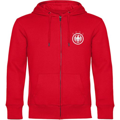 4068859406936 - multifanshop Kapuzen Sweatshirt Jacke - Deutschland - Adler Retro - Druck weiß - Sweat