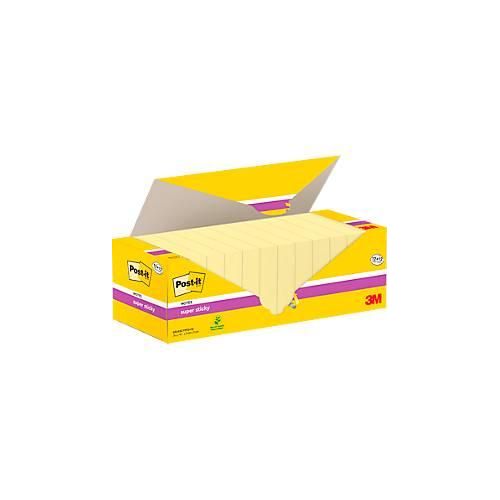 4064035065782 - Post-it Super Sticky Haftnotizen 76 x 76 mm Kanariengelb Packung mit 24 Blöcken à 90 Blatt 12+12 GRATIS