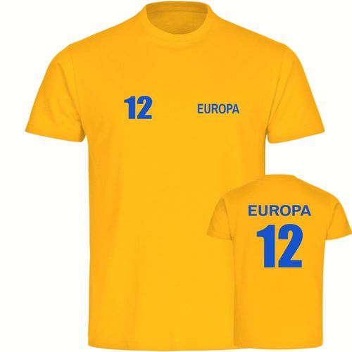 4068859301941 - multifanshop Herren T-Shirt - Europa - Trikot Nummer 12 - Druck blau - Männer 4068859301941 - multifanshop Herren T-Shirt - Europa - Trikot Nummer 12 - Druck blau - Männer